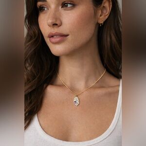 TAI Jewelry 18K Gold Filled Hamsa Evil Eye Necklace • Enamel Charm